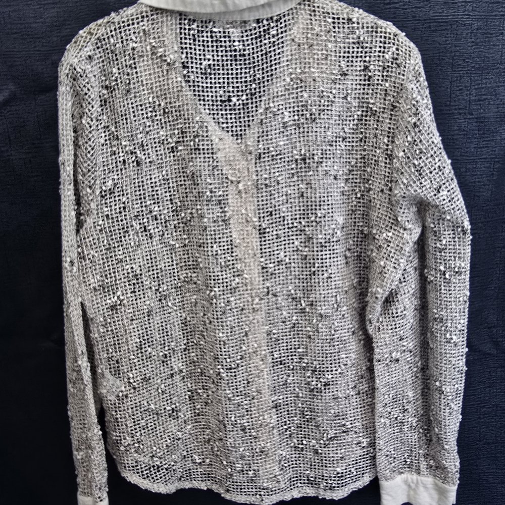 Chic White Mesh Button Down Shirt - Picture 4 of 6